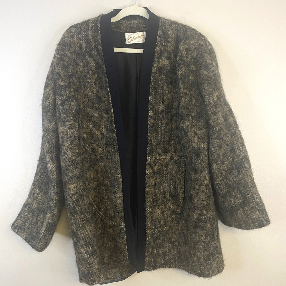 Donegal Design Ireland Handwoven Coat 1X Mohair Wool Tweed Quiet Luxury Jacket